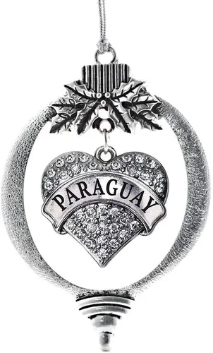 Vista 17 de Inspired Silver Adornos festivos de dije de corazón pave de plata con circonitas cúbicas