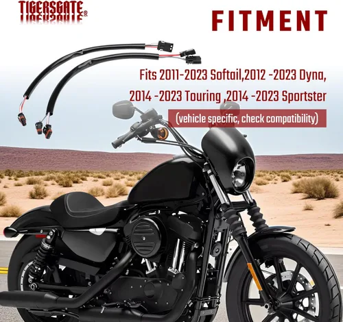 Vista 2 de Arnés de extensión de cableado de manubrio de 8 pulgadas con cable de circuito CAN para Harley Softails, Dynas, Touring y Sportsters