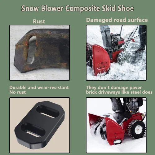 Vista 5 de Paquete de 2 quitanieves 106-4588-01 de material compuesto para quitanieves. Compatible con Toro 106-4588-01 A107BD. Compatible con los modelos