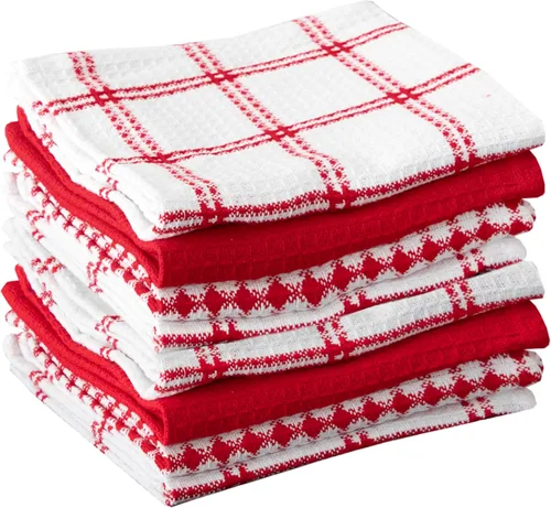 Vista 13 de T-Fal Paños de Cocina Premium con Textura de Waffle: Altamente Absorbentes, Súper Suaves y Duraderos - 100% Algodón, 12"x13" Toalla Plana