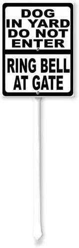 Vista 10 de No Need to Knock, I Know You're Here - Letrero de perro con estaca, letrero de aluminio resistente sin óxido, letrero de patio para perro