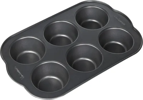 Vista 4 de Uniware Molde antiadherente para magdalenas con asas de gran tamaño, Horma Antiadherente para Muffins (6 tazas (pequeño))