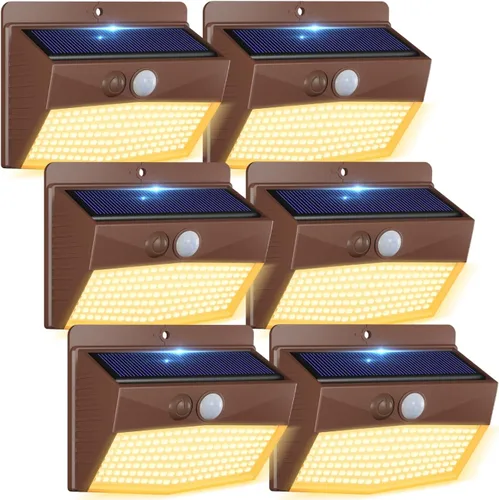 Vista 35 de Luces solares al aire libre, [138 LED/15 paquetes] Luces de pared con sensor de movimiento y seguridad solares con 3 modos de iluminación. Luces