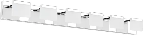 Vista 10 de Ralbay Luces LED modernas para tocador de baño, 5 luces, lámpara de pared de baño de acero inoxidable acrílico