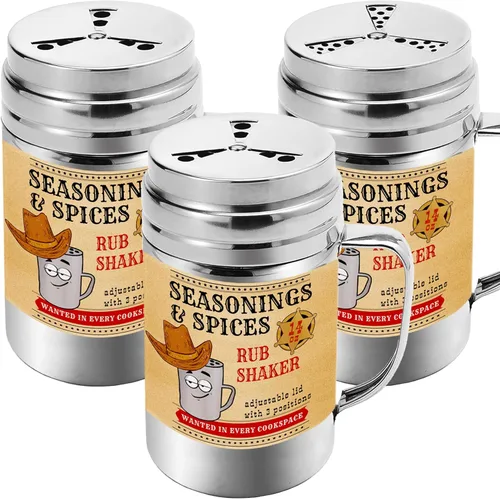 Vista 6 de CUSINIUM Coctelera de especias de condimentos de 10 onzas, coctelera para barbacoa en seco, draga de cocina con tapa y mango ajustables