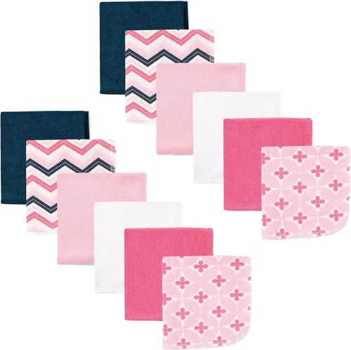 Vista 3 de Luvable Friends Paños unisex de algodón para bebé, color azul sólido, talla única