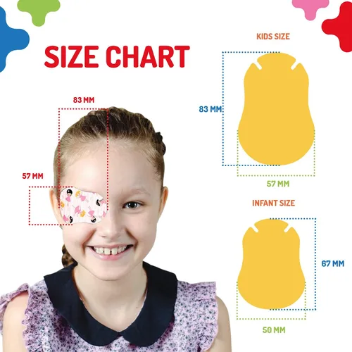Vista 3 de Opthopatch Defined Vision - Parches para ojos para niños, diseño divertido para niñas [Serie II], 60 + 10 vendajes adhesivos de algodón