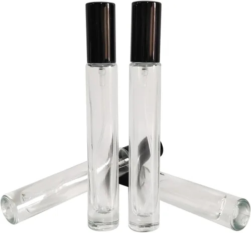 Vista 6 de Mini spray de perfume de 0.3 fl oz, botella de vidrio atomizador, botellas de perfume recargables, botella pequeña de spray de niebla fina, botella