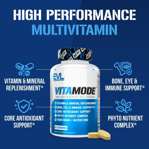 Vista 4 de EVL Advanced Daily Multivitamin - Multivitamínico para hombre con minerales esenciales, complejo de fitonutrientes y VitaMode Active Vitaminas