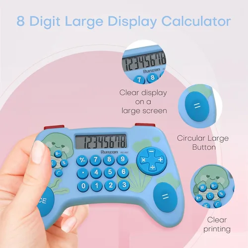Vista 3 de Calculadoras azules Básicas para Profesores Básicos Oficina, Matemáticas Electrónicas, Suma, Resta, División y Multiplicación