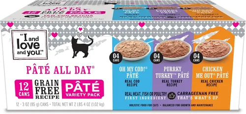 I AND LOVE AND YOU, variedad de comida para gatos, 3 onzas, paquete de 12 unidades