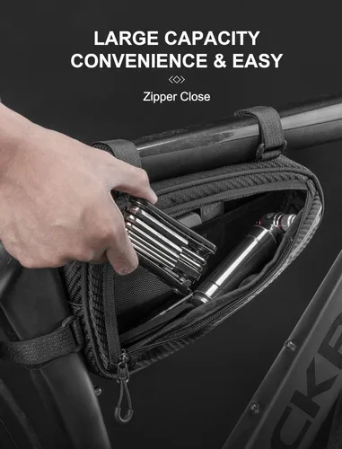 Vista 2 de ROCKBROS Bolsa de bicicleta Bolsa de marco de bicicleta Bolsa de almacenamiento triangular para bicicleta Bolsa de accesorios de bicicleta Paquete