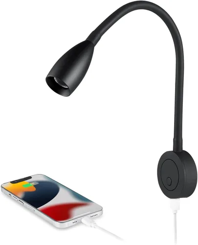 Luz de lectura regulable de 12 V, lámpara de lectura para lancha de casa rodante, foco LED de cuello de cisne para cámper, camioneta, remolque,