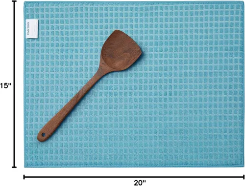 Vista 5 de Cannon Thomas - Tapete de secado de platos, parte delantera reversible de microfibra y parte trasera de malla, 288 filamentos, 100% poliéster