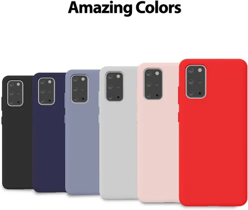 Vista 7 de GOOSPERY Funda de silicona líquida para Samsung Galaxy S20 Plus (2020) Jelly Rubber Bumper Case con forro de microfibra suave, color gris lavanda