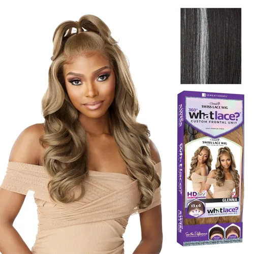 Vista 9 de Sensationnel What Lace Pelucas 13X6 - Glenna Frontal de Encaje Atado a Mano Sin Pegamento Sintético con Densidad Natural Línea de Cabello