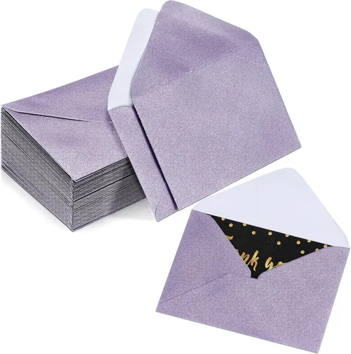 Vista 10 de Yahenda 200 unidades de sobres negros mini para tarjetas de regalo a granel, sobres pequeños de bolsillo para bodas, fundas para tarjetas de regalo