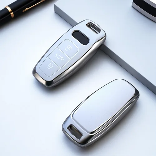 Vista 3 de LAVIYE Funda protectora para llavero remoto de automóvil, para Audi A6 A7 A8 E-tron Q5 Q7 Q8 C8 D5 Accesorios