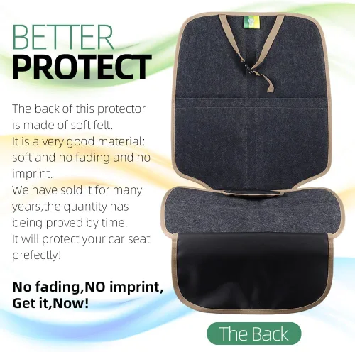 Vista 3 de Viaviat Protector de Asiento de Automóvil de Cuero para Elevador Duradero Impermeable Alfombrilla Protectora Funda de Asiento de Auto Grande