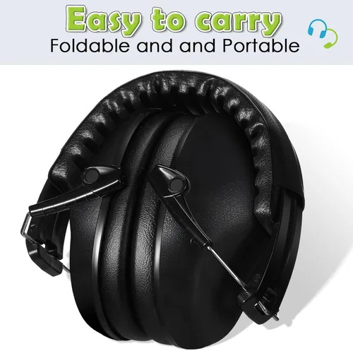 Vista 4 de Orejeras de protección auditiva para niños, ajustables para reducción de ruido para niños pequeños, orejeras con cancelación de ruido 27NRR