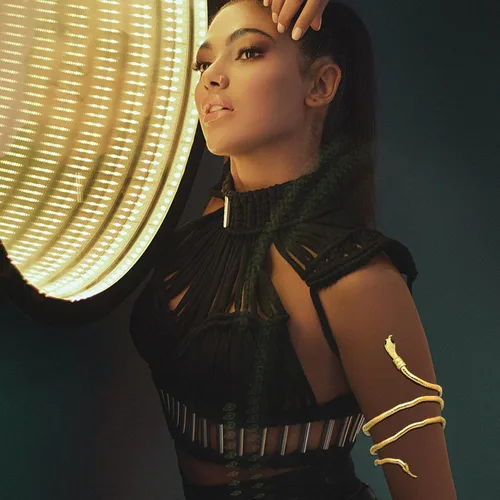 Vista 3 de RechicGu Elegante Egipto Cleopatra Remolino Serpiente Brazalete Abierto Brazalete Brazalete Flexible