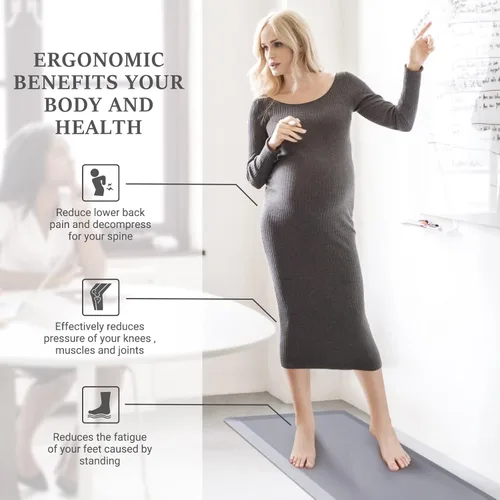 Vista 5 de WISELIFE Tapete de cocina antifatiga, tapete de cocina de 4/5 pulgadas, antideslizante, impermeable, resistente, ergonómico, cómodo, duradero