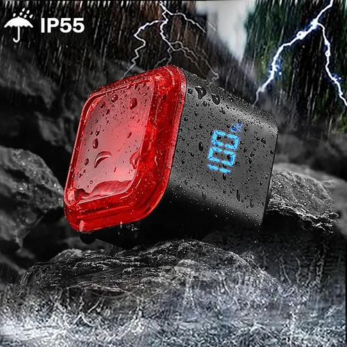 Vista 5 de 【2025 Upgraded Version】 Smart Bike Tail Light with Digital Battery Display, 6 Modes Auto Bike Brake Rear Light, Auto Sleep & Motion Activation, IPX6