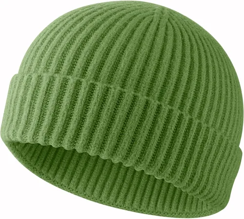 Vista 12 de ROYBENS Swag Wool Knit Cuff Short Fisherman Beanie for Men Women Winter Hat 1gris