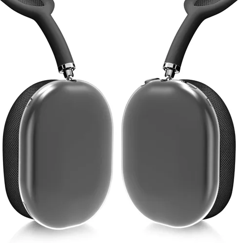 Vista 2 de kwmobile Fundas compatibles con Apple AirPods Max, 2 fundas protectoras para los oídos, transparente