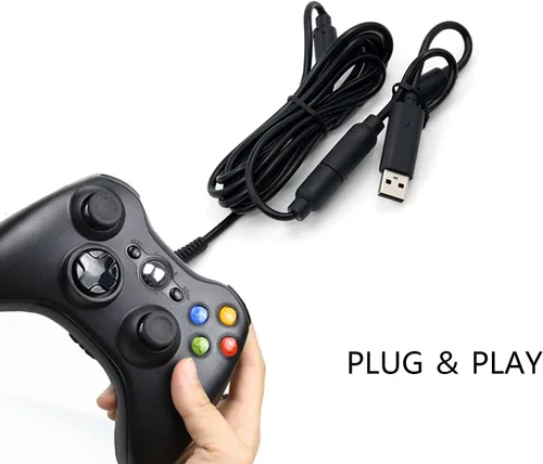 Vista 6 de Paquete de 2 cables de repuesto para controladores con cable de Xbox 360, cable adaptador de extensión para Xbox 360 (4 unidades, negro)