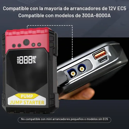 Vista 5 de Pinzas de arranque inteligentes EC5, cables de arranque automotriz de alta resistencia EC5, reemplazo de pinzas de cocodrilo con pantalla LCD