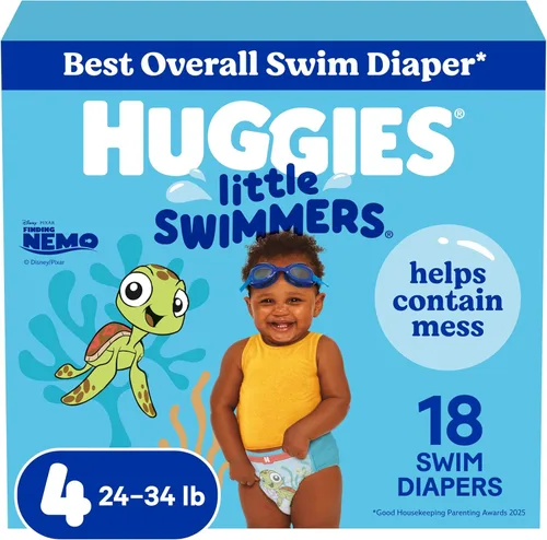Vista 15 de Huggies - Pañales de baño desechables Little Swimmers, talla 4 (24-34 lbs), 36 unidades, el empaque puede variar