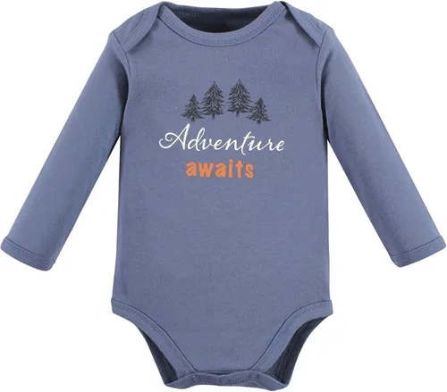 Vista 6 de Touched by Nature Body unisex de algodón orgánico de manga larga para bebé, Niño Bosque