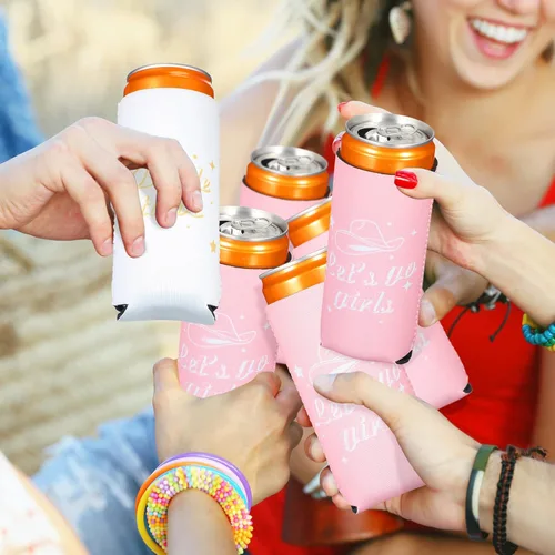 Vista 3 de 12 fundas para latas de despedida de soltera, diseño de vaquera, delgadas, para despedida de soltera, para despedida de soltera, para novias