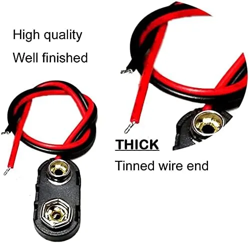 Vista 4 de Paquete de 2 8 pilas AA, funda de batería de dos capas, soporte de batería AA de 12 V, con conector de clip de fuentes I