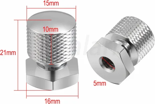 Vista 2 de Benlari Tuercas cromadas de asiento individual tuercas de montaje de asiento 1/4 "-20 roscas compatibles para Harley Davidson Touring Softail Street