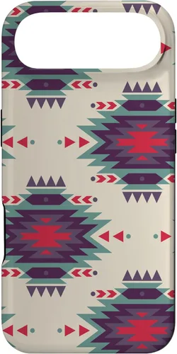 Vista 27 de Funda única con diseño azteca navajo rojo turquesa occidental para iPhone 17