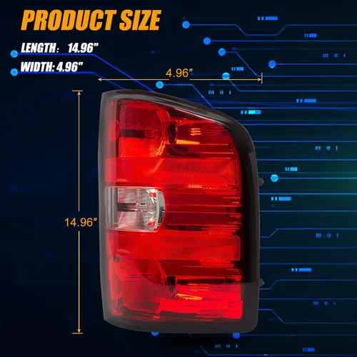 Vista 2 de RANSOTO Luz trasera compatible con Chevy Silverado 1500 2500 3500 GMC Sierra 3500 HD 2007 2008 2009 2010 2011 2012 2013 reemplaza GM2801207 25958483