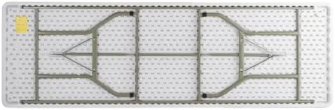 Vista 2 de Paquete de 3 mesas plegables de plástico blanco granito de 30 x 96 pulgadas. Mesa de bar plegable para escritorio, mesa de café, mesa de campamento