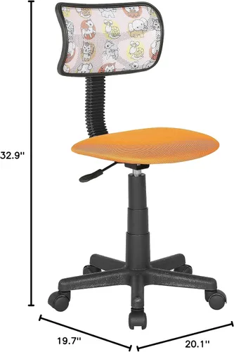 Vista 3 de JJS Home - Juego de escritorio y silla giratoria pequeña, asiento ergonómico ajustable de malla transpirable, asiento ergonómico ajustable, taburete