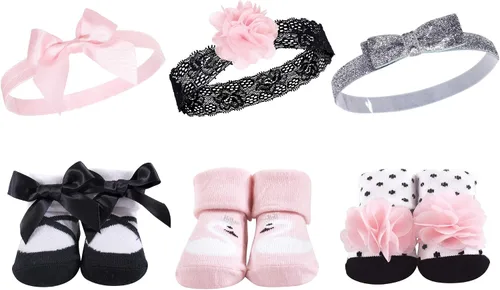 Vista 5 de Hudson Baby Conjunto de regalo de diadema y calcetines para niña