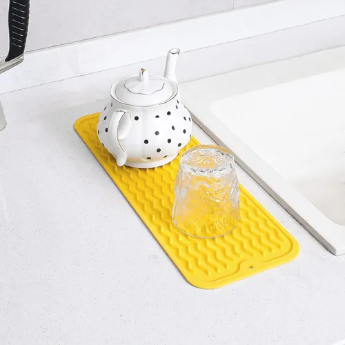 Vista 900 de MicoYang Alfombrilla de Silicona para Secar Platos de Múltiples Usos, Fácil de Limpiar, Ecológica, Alfombrilla de Silicona Resistente al Calor