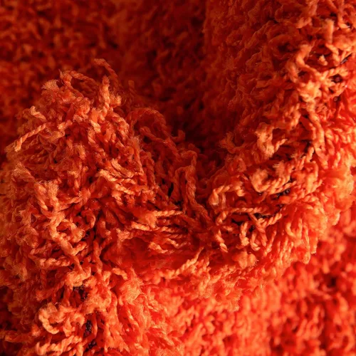Vista 7 de Unique Loom - Alfombra de área de la colección Solid Shag (7' 1" redonda, naranja tigre)