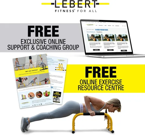 Vista 5 de Lebert Parallette Bars - Equipo de entrenamiento de peso corporal resistente para inmersiones, flexiones, sesiones en L y entrenamientos de núcleo