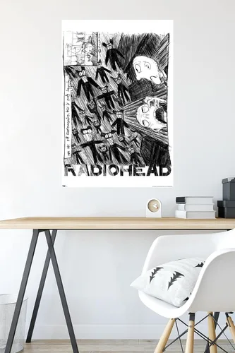Vista 4 de Trends International Radiohead - Póster de pared de garabatos, 22.375 x 34 pulgadas, versión premium sin marco